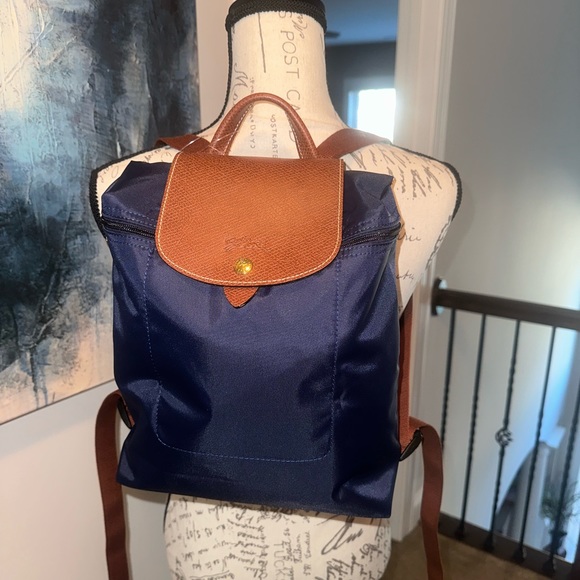 Longchamp Bags Nwt Longchamp Le Pliage Nylon Backpack Navy Blue